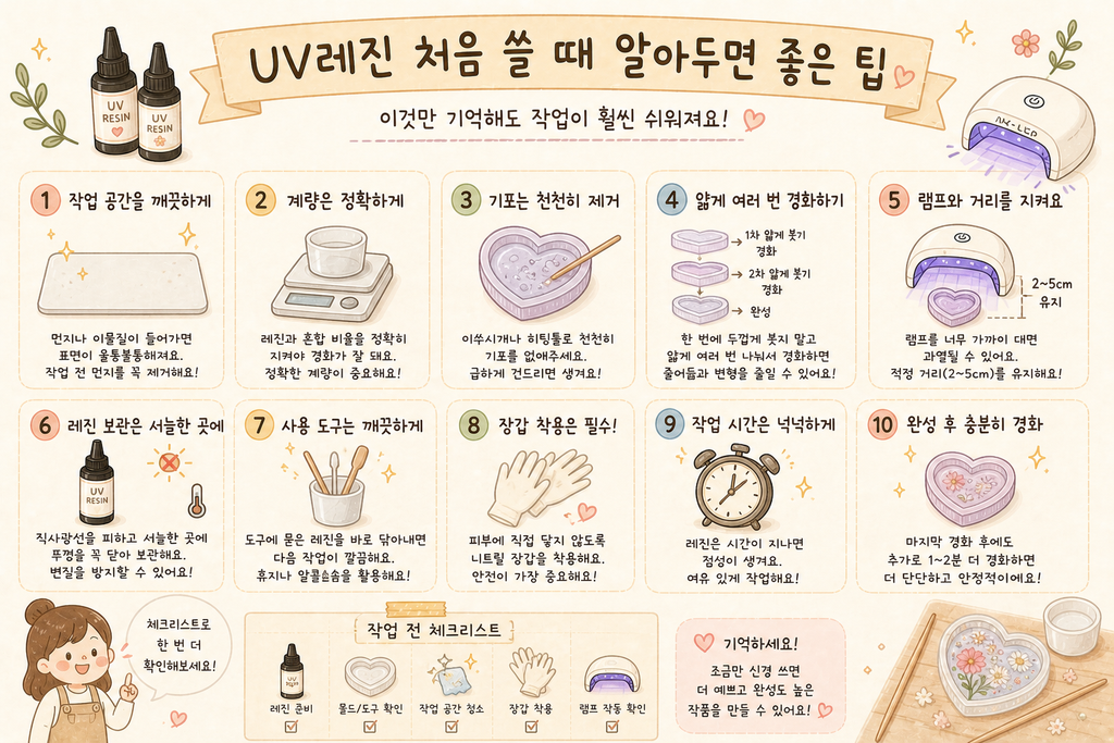 UV레진 사용법|처음 써보면서 몰랐던 것들 UV레진 처음 쓸 때 알아두면 좋은 팁 손그림 일러스트